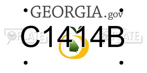 C1414B Georgia License Plate
