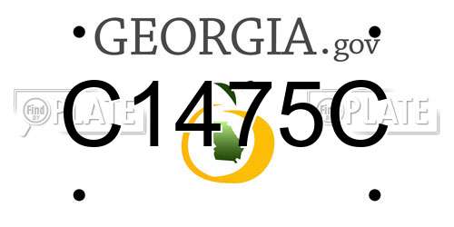 C1475C Georgia License Plate