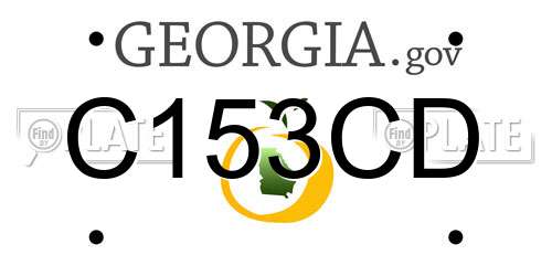 C153CD Georgia License Plate