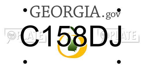 C158DJ Georgia License Plate