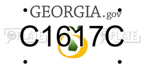 C1617C Georgia License Plate