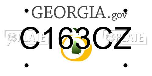C163CZ Georgia License Plate