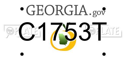 C1753T Georgia License Plate