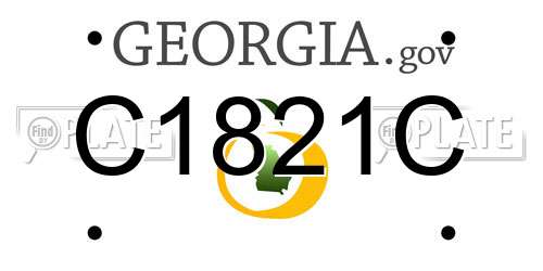 C1821C Georgia License Plate