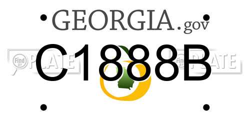 C1888B Georgia License Plate