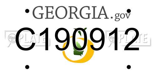 C190912 Georgia License Plate