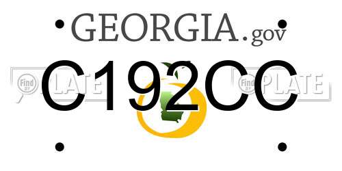 C192CC Georgia License Plate