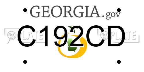 C192CD Georgia License Plate