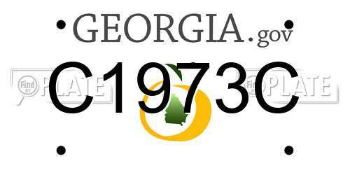 C1973C Georgia License Plate