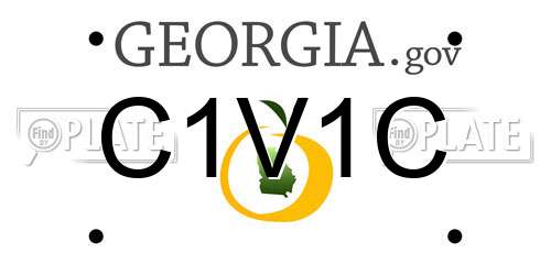 C1V1C Georgia License Plate