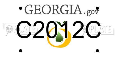 C2012C Georgia License Plate