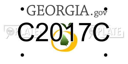 C2017C Georgia License Plate