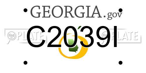 C2039I Georgia License Plate
