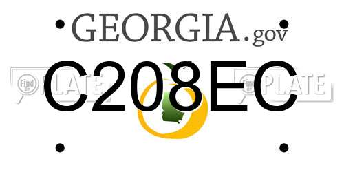 C208EC Georgia License Plate