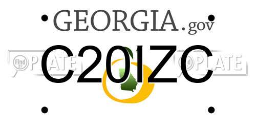 C20IZC Georgia License Plate