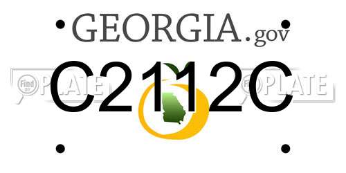 C2112C Georgia License Plate