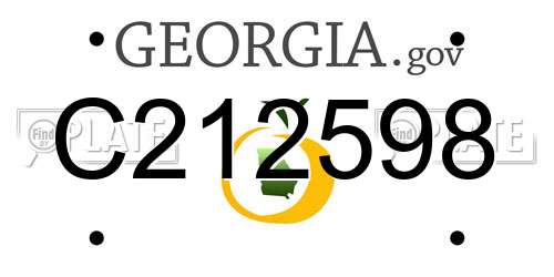 C212598 Georgia License Plate