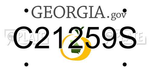 C21259S Georgia License Plate