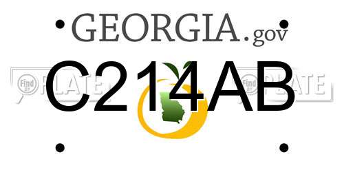C214AB Georgia License Plate