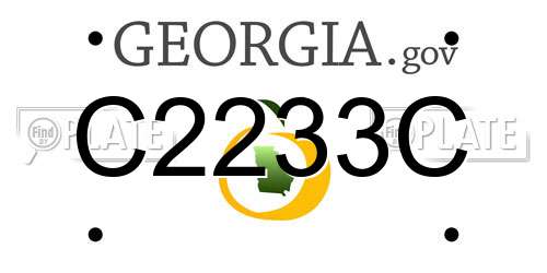 C2233C Georgia License Plate