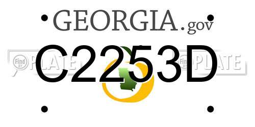 C2253D Georgia License Plate