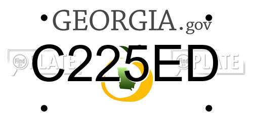 C225ED Georgia License Plate