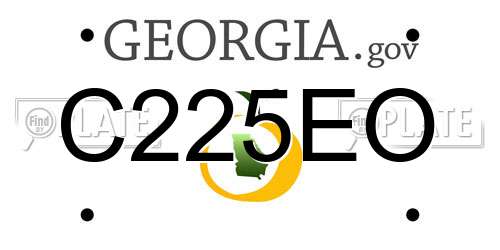 C225EO Georgia License Plate