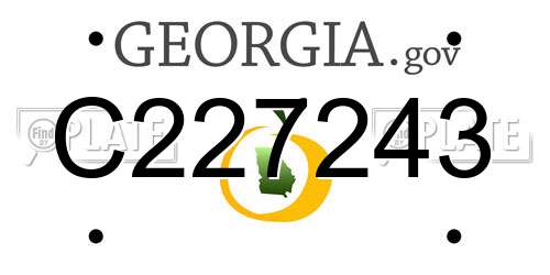 C227243 Georgia License Plate