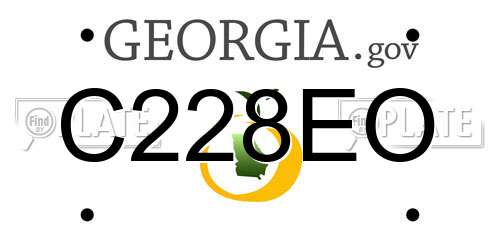 C228EO Georgia License Plate