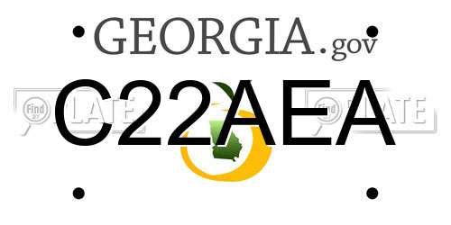 C22AEA Georgia License Plate