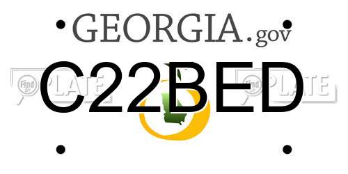 C22BED Georgia License Plate