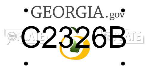 C2326B Georgia License Plate