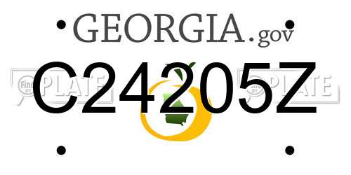 C24205Z Georgia License Plate