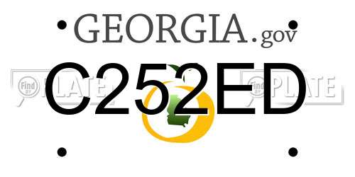 C252ED Georgia License Plate