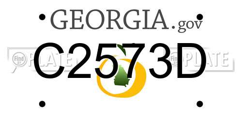 C2573D Georgia License Plate