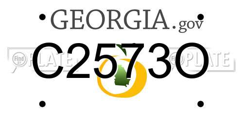 C2573O Georgia License Plate