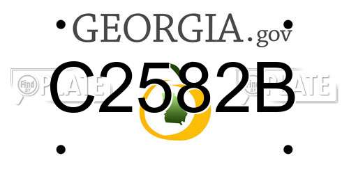 C2582B Georgia License Plate