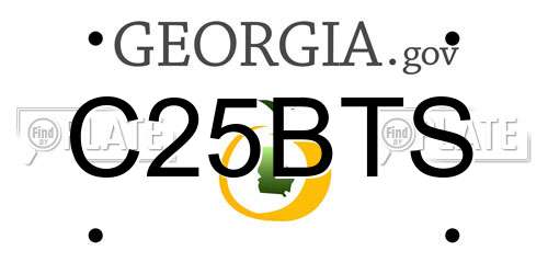 C25BTS Georgia License Plate