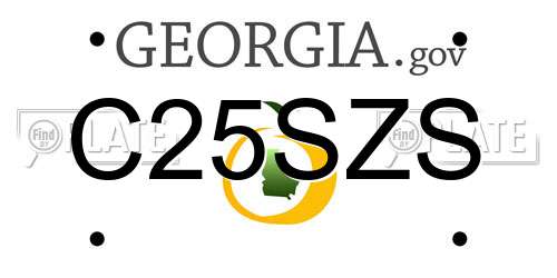C25SZS Georgia License Plate