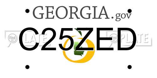 C25ZED Georgia License Plate