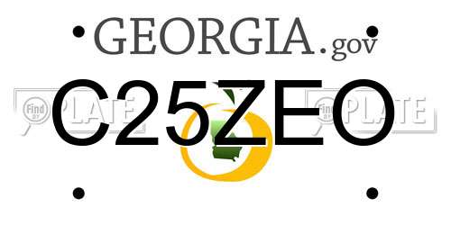 C25ZEO Georgia License Plate