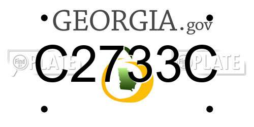 C2733C Georgia License Plate