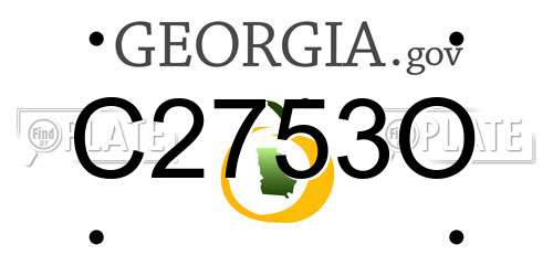 C2753O Georgia License Plate