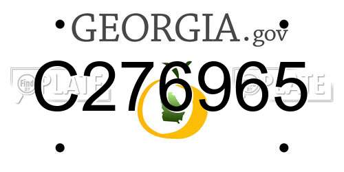 C276965 Georgia License Plate