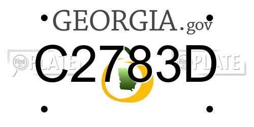 C2783D Georgia License Plate
