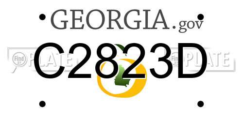 C2823D Georgia License Plate
