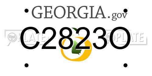 C2823O Georgia License Plate