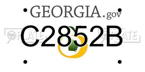 C2852B Georgia License Plate