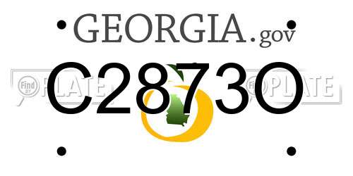 C2873O Georgia License Plate