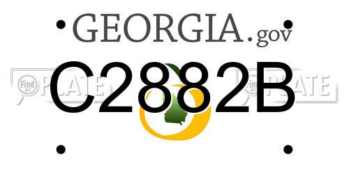 C2882B Georgia License Plate